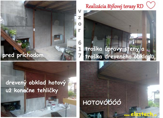 moderna zimna terasa s tehlovy obkladom a tatransky profil